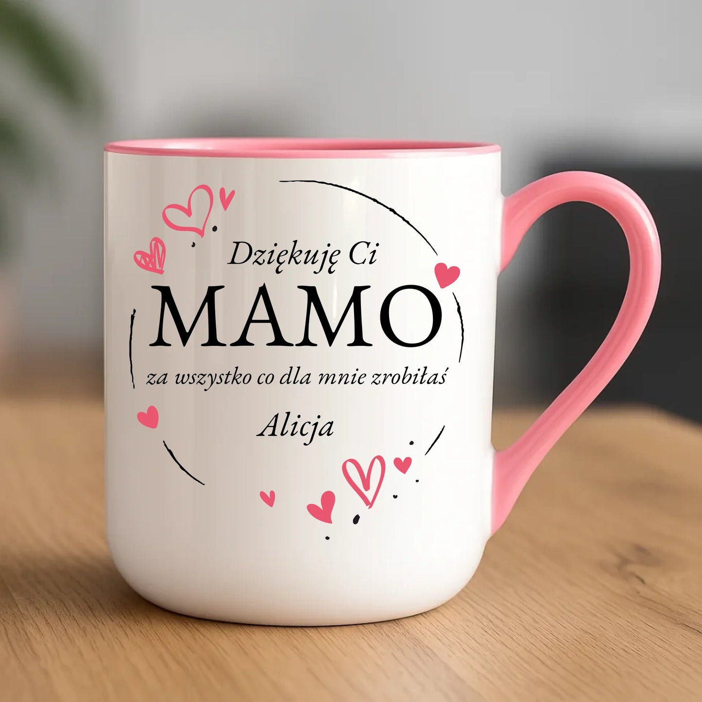 Personalizowany kubek dla mamy upominek na Dzień Mamy - różowy