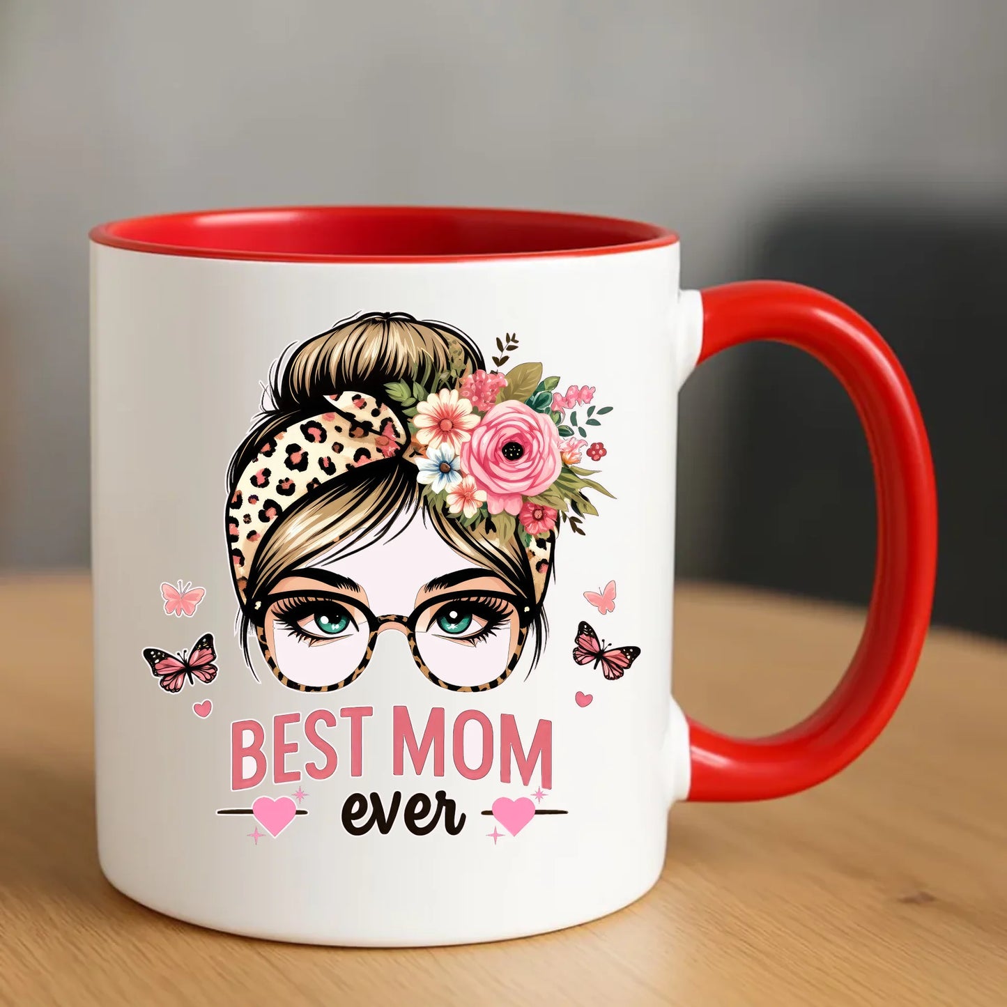 Personalizowany kubek dla mamy upominek na Dzień Mamy - czerwony