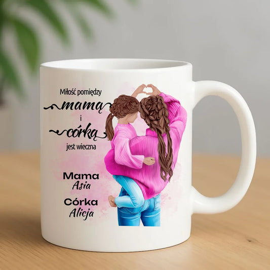 Miłość pomiędzy mamą i córką jest wieczna | Personalizowany kubek dla mamy DM38 - StoryCups.pl