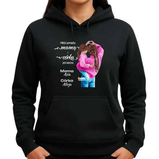 Miłość pomiędzy mamą i córką | Damska bluza z kapturem dla mamy DM38 - StoryCups.pl