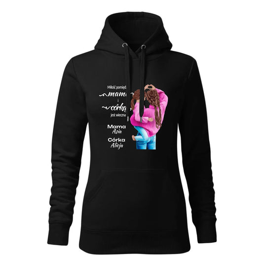 Miłość pomiędzy mamą i córką | Damska bluza z kapturem dla mamy DM38 - StoryCups.pl