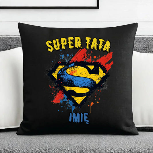 Super Tata imię | Poduszka dekoracyjna dla taty DT07 - StoryCups.pl