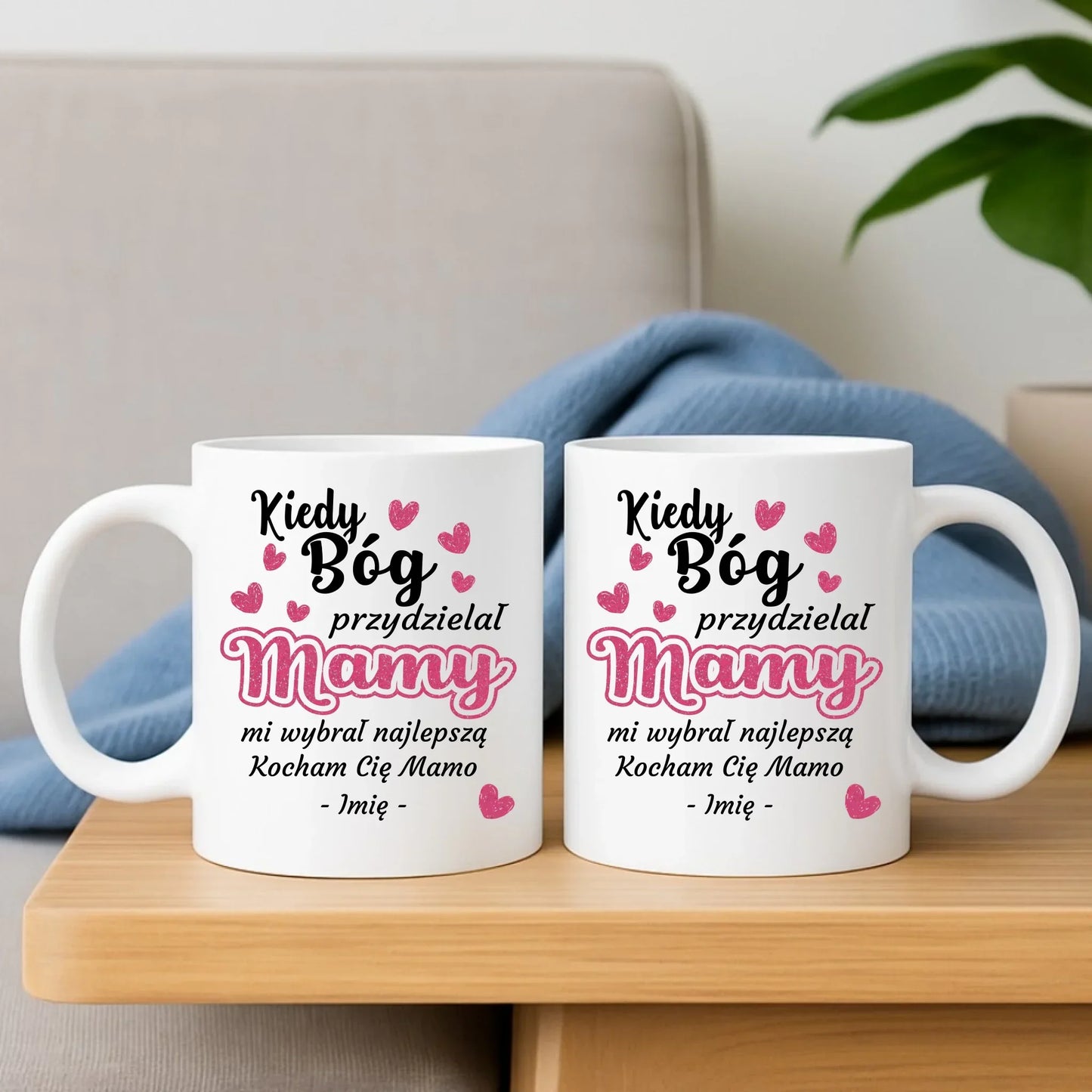 Kiedy Bóg przydzielał mamy mi wybrał najlepszą | Zestaw poduszka i kubek na prezent DM01 - StoryCups.pl