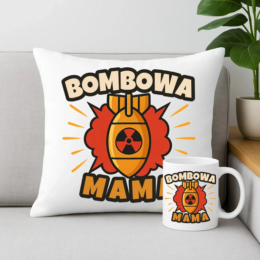 Bombowa mama | Zestaw poduszka i kubek prezent dla mamy DM02 - StoryCups.pl