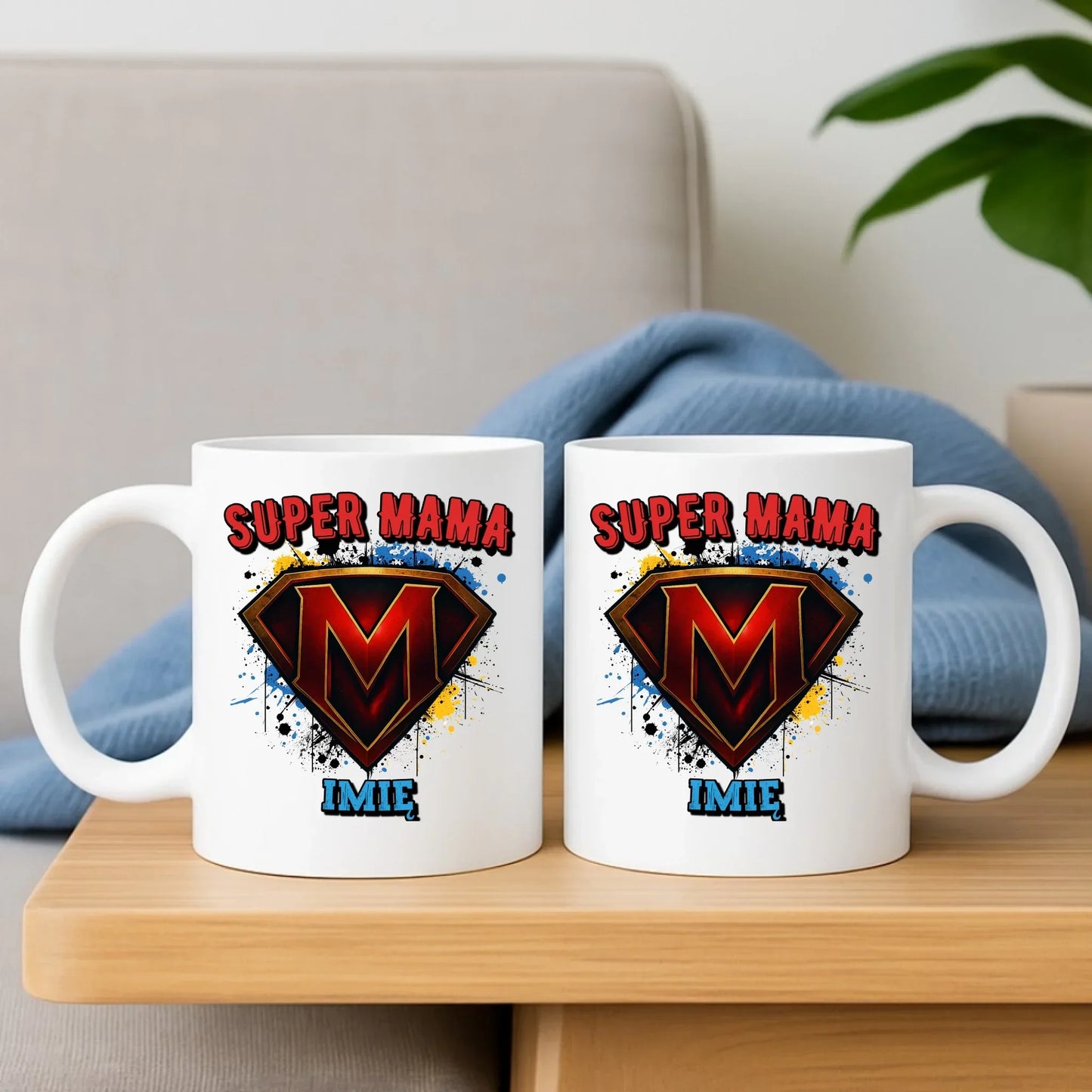Super mama | Zestaw poduszka i kubek prezent na Dzień Mamy DM07 - StoryCups.pl