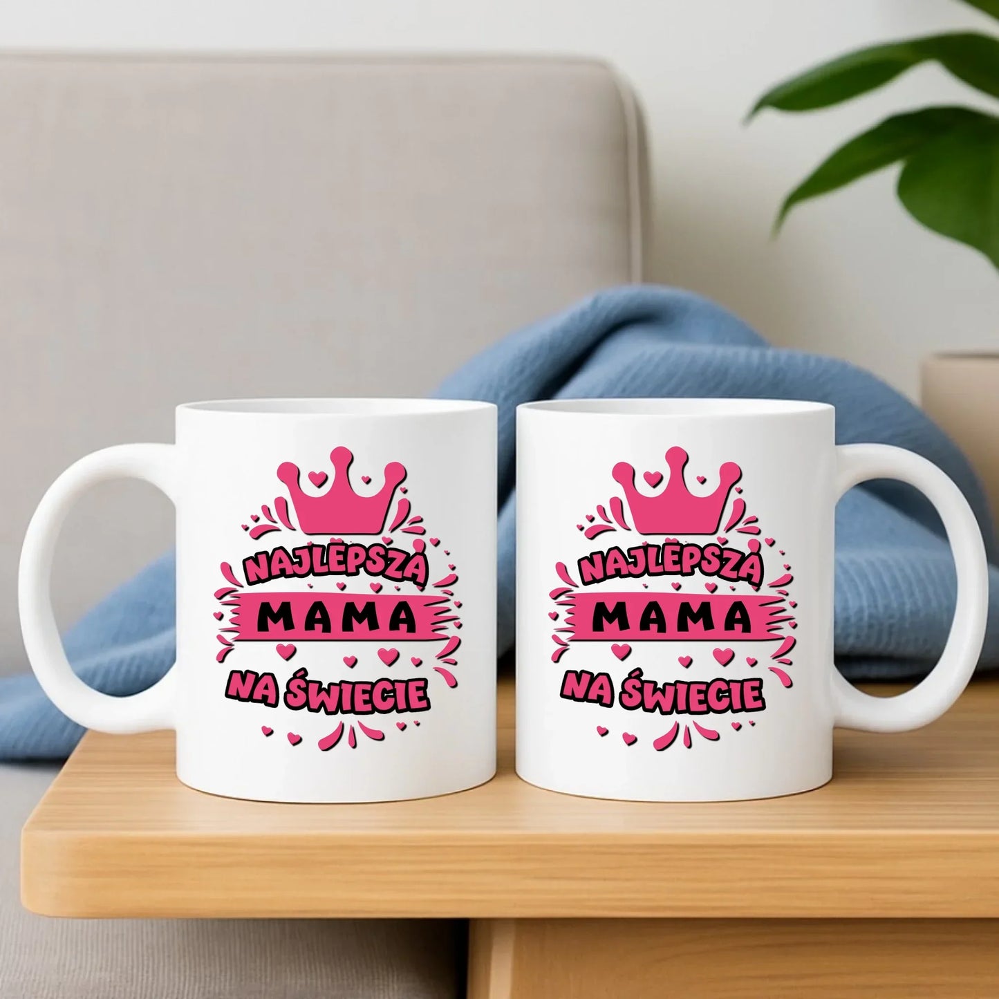 Najlepsza mama na świecie | Zestaw poduszka i kubek prezent na Dzień Mamy DM08 - StoryCups.pl