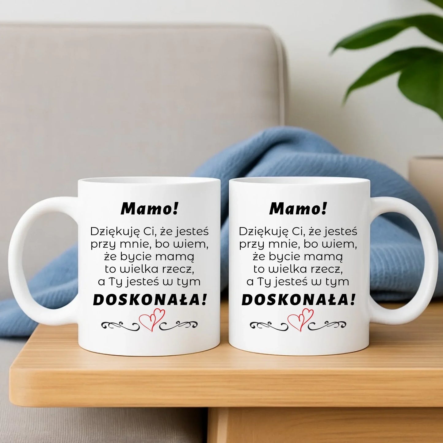Mamo jesteś doskonała | Zestaw poduszka i kubek prezent dla mamy DM10 - StoryCups.pl