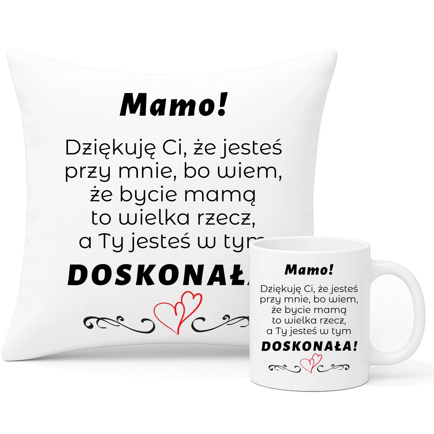 Wyjątkowy prezent dla mamy zestaw poduszka i kubek