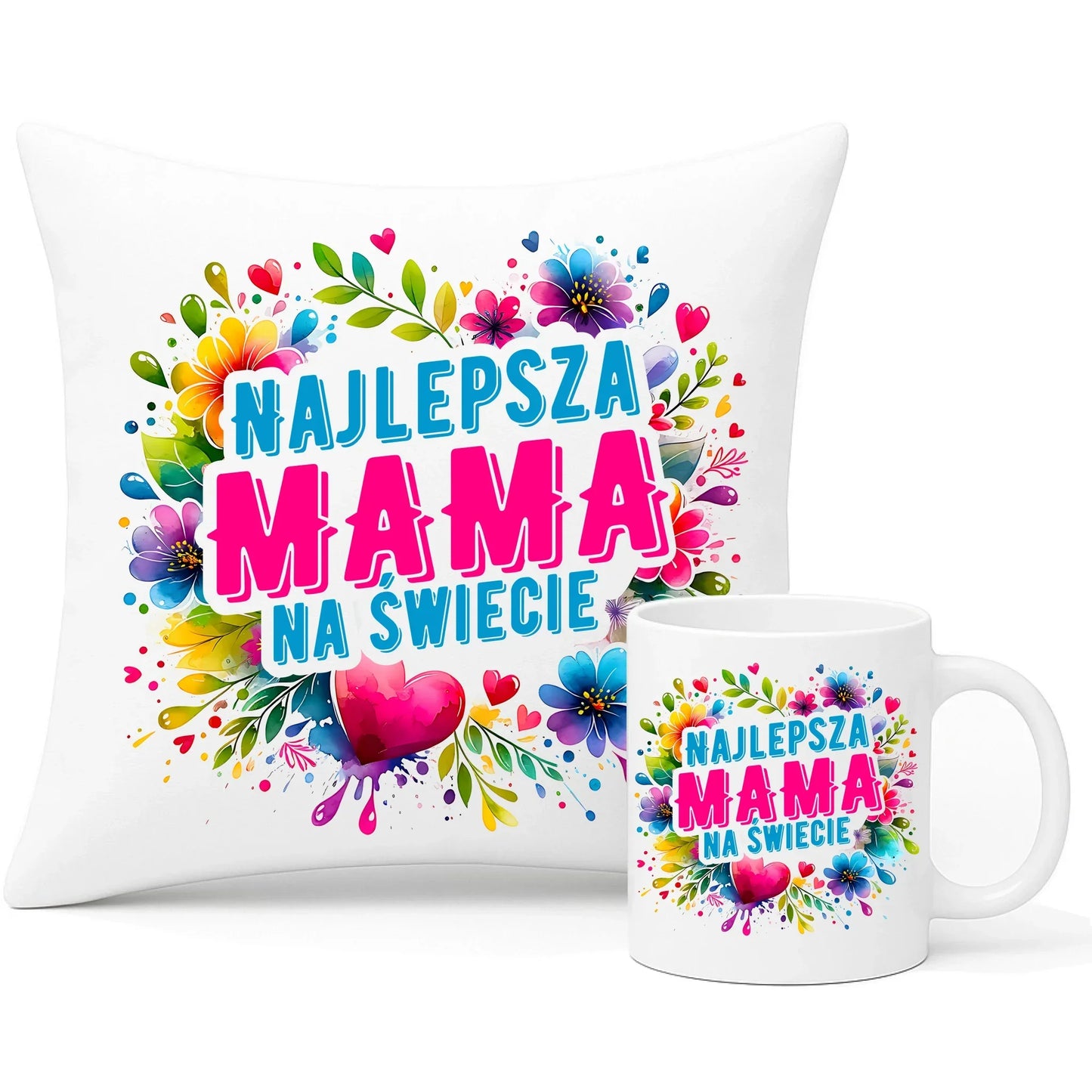 Najlepsza mama | Zestaw poduszka i kubek prezent dla mamy DM15 - StoryCups.pl