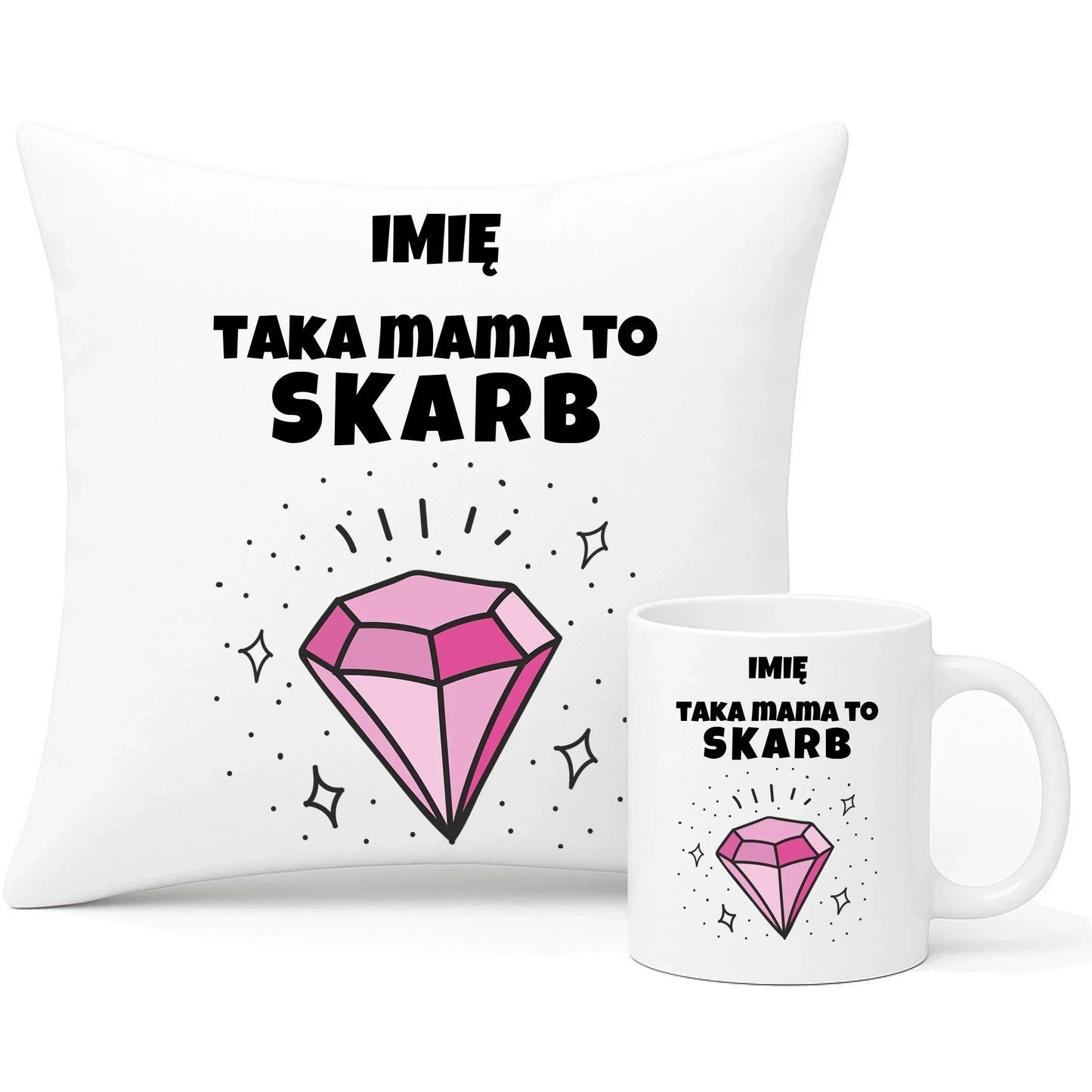 Taka mama to skarb | Zestaw poduszka i kubek prezent dla mamy DM18 - StoryCups.pl