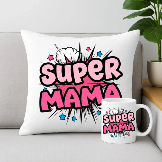 Super mama | Zestaw poduszka i kubek DM24 - StoryCups.pl