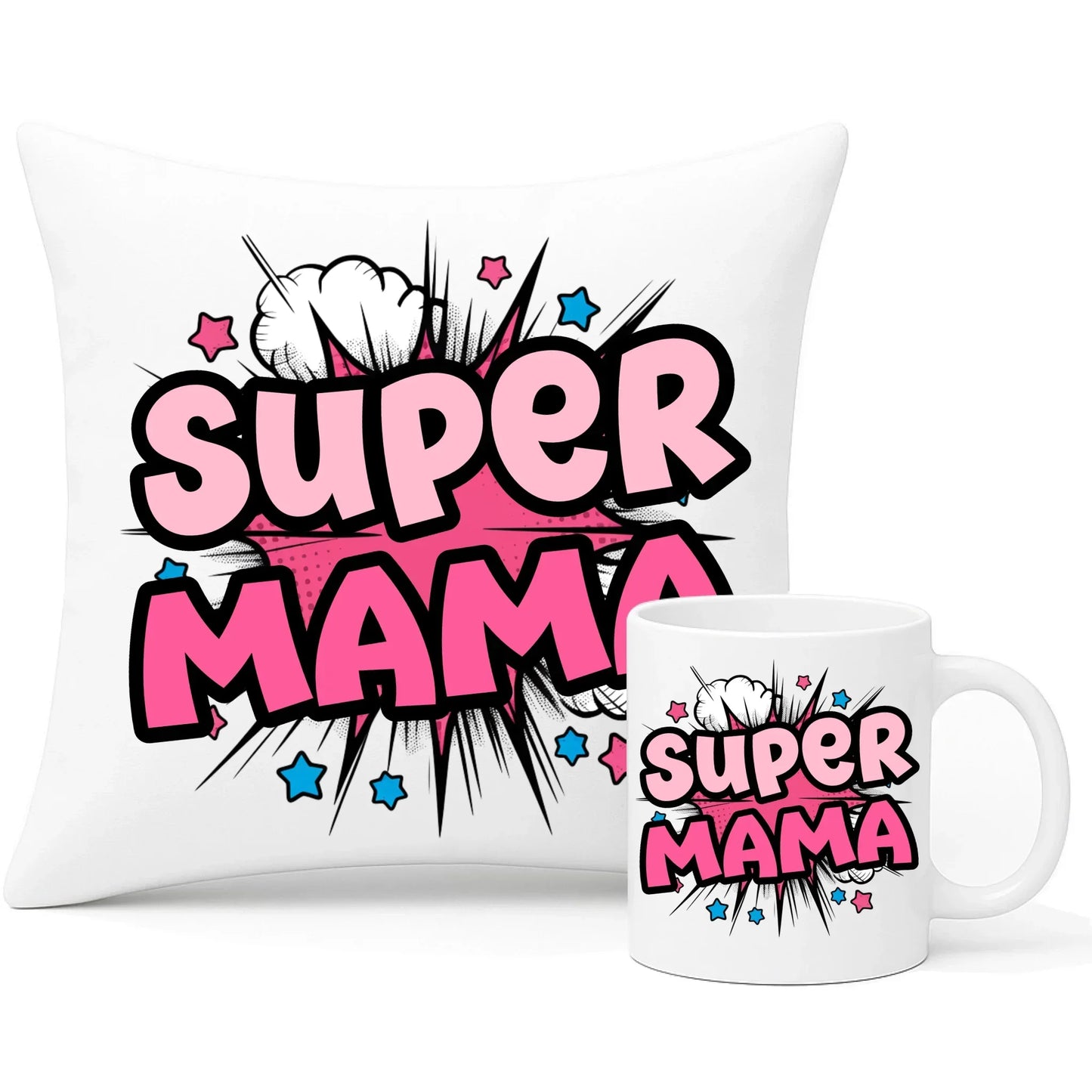 Super mama | Zestaw poduszka i kubek DM24 - StoryCups.pl