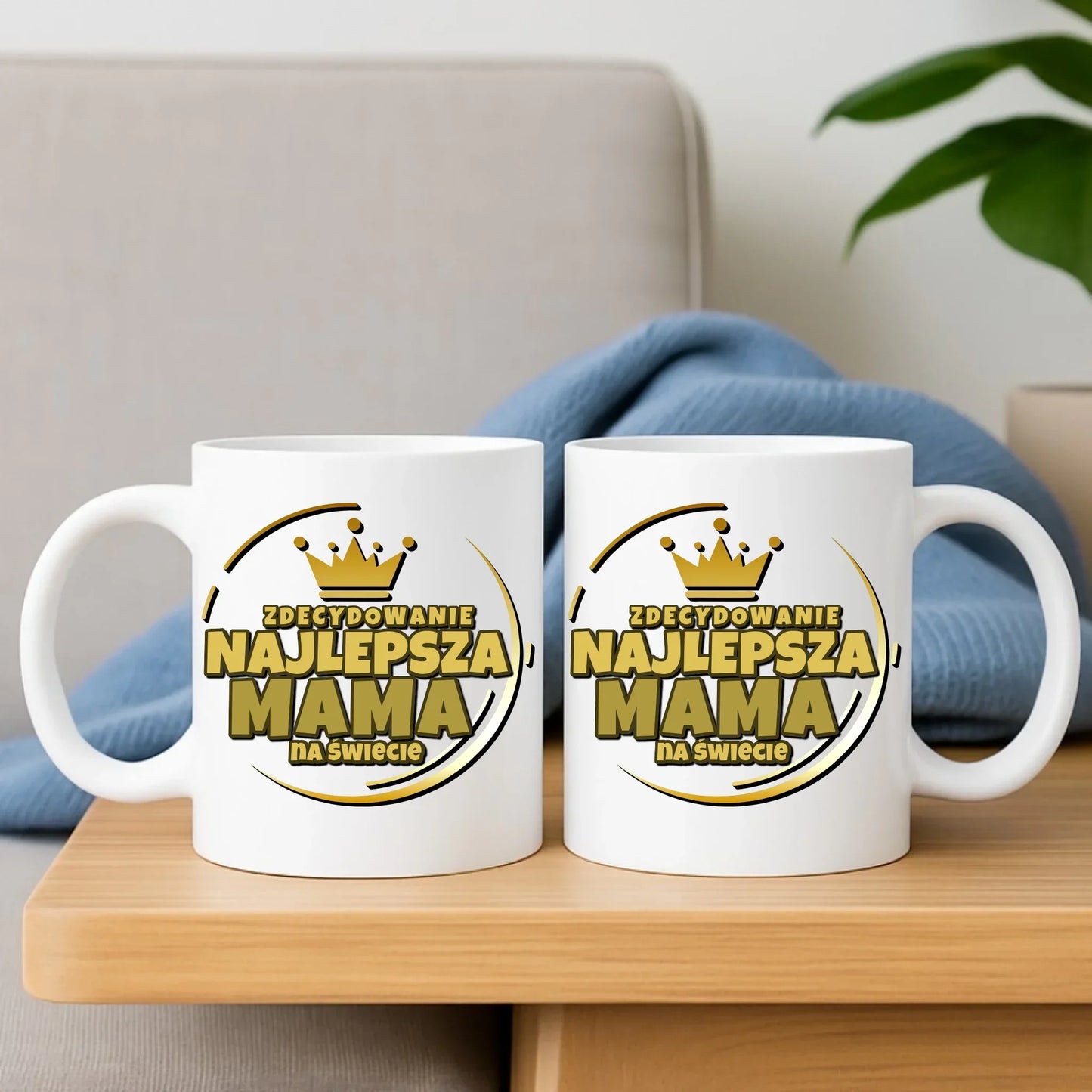 Zdecydowanie najlepsza mama | Zestaw poduszka i kubek prezent dla mamy DM25 - StoryCups.pl