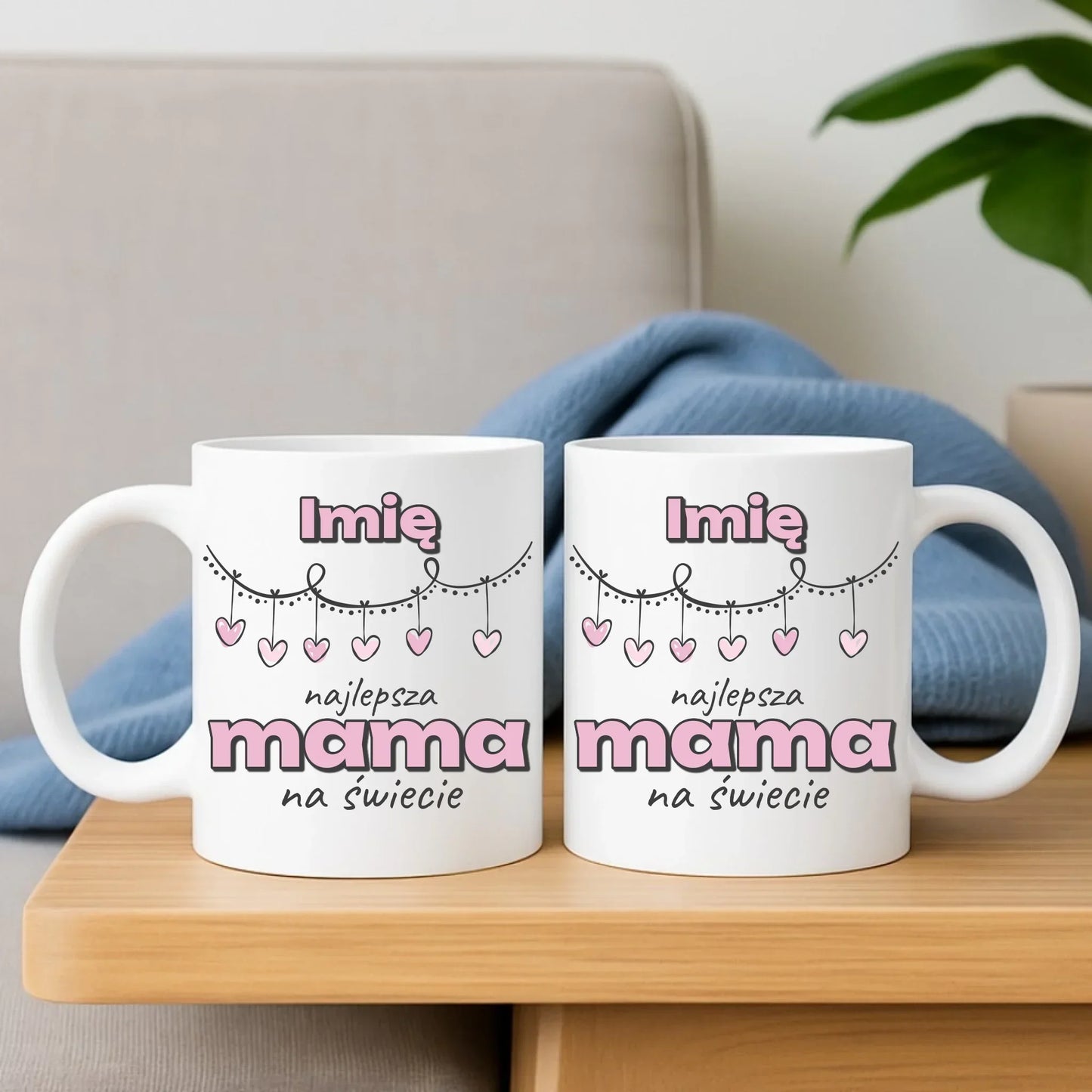 Najlepsza mama | Zestaw poduszka i kubek z imieniem prezent dla mamy DM27 - StoryCups.pl