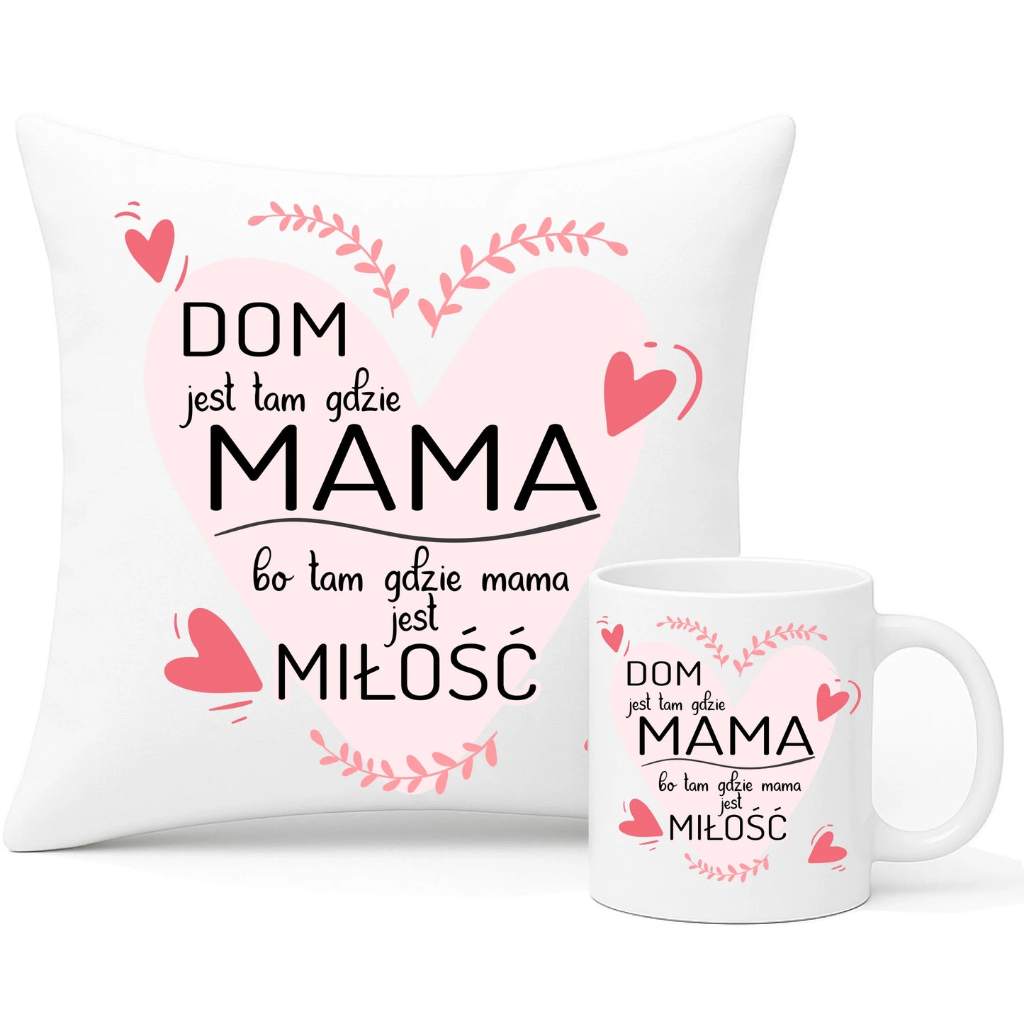 Wyjątkowy prezent dla mamy zestaw poduszka i kubek