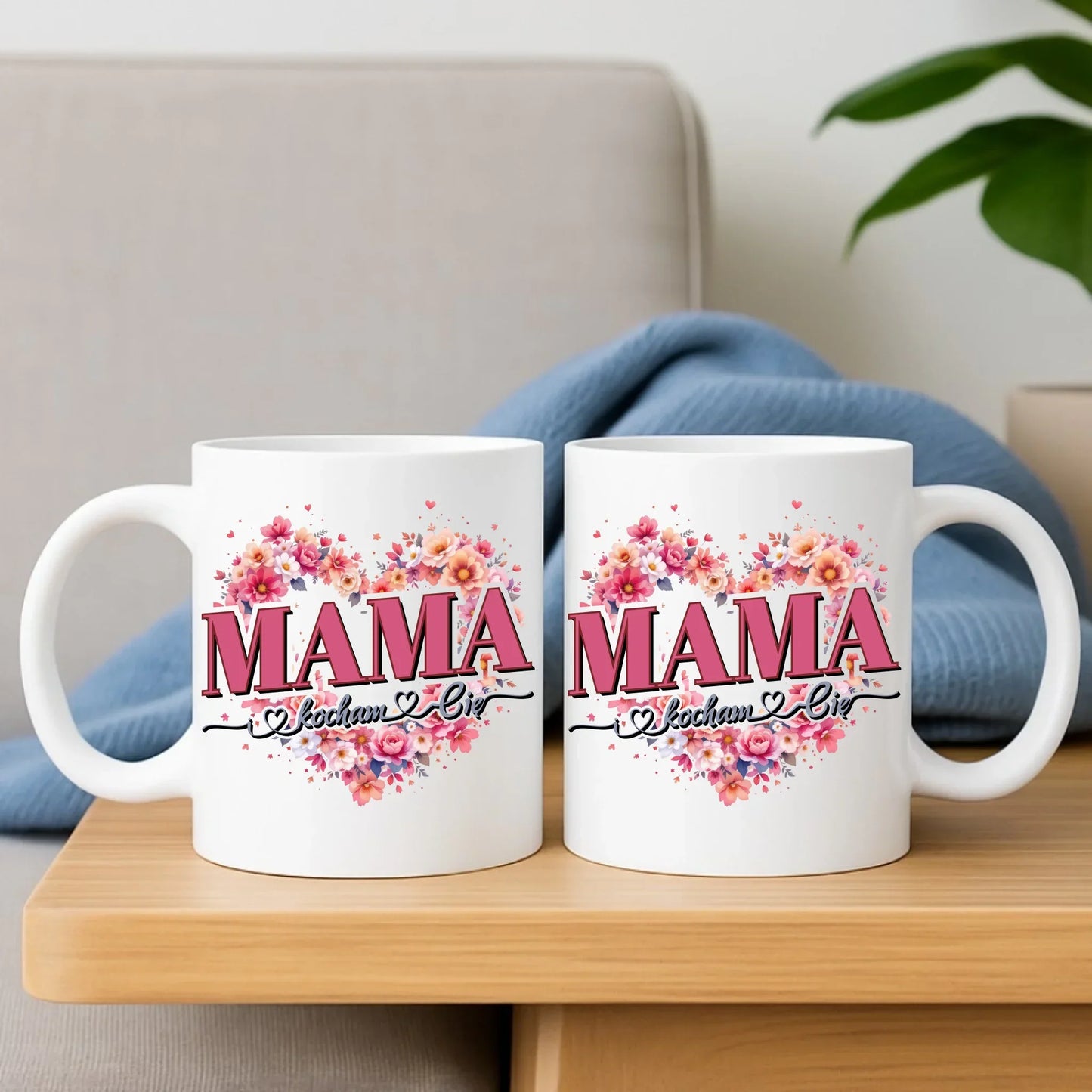 Kocham Cię | Zestaw poduszka i kubek prezent dla mamy DM39 - StoryCups.pl