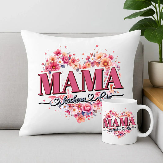 Kocham Cię | Zestaw poduszka i kubek prezent dla mamy DM39 - StoryCups.pl