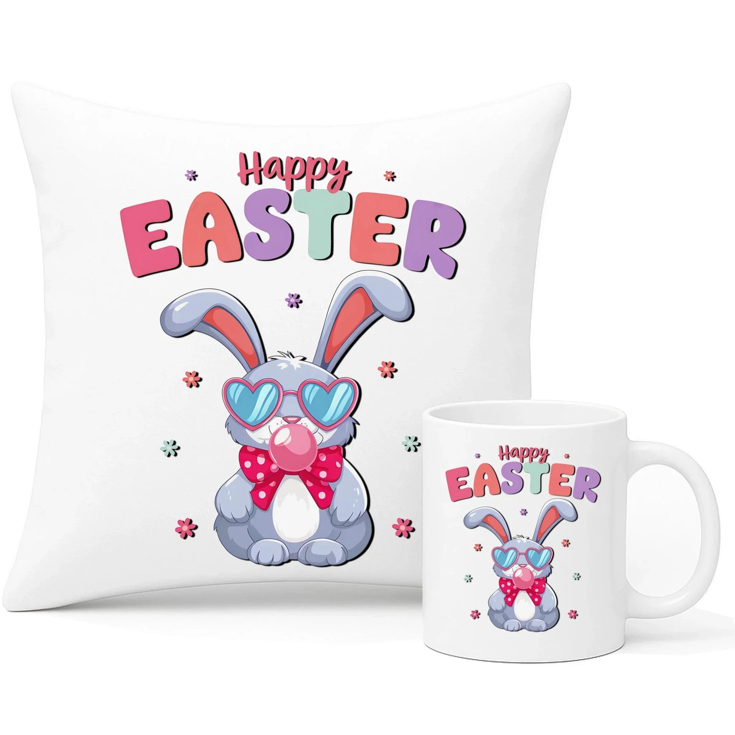Happy Easter | Zestaw poduszka i kubek Wielkanocny WN21 - StoryCups.pl
