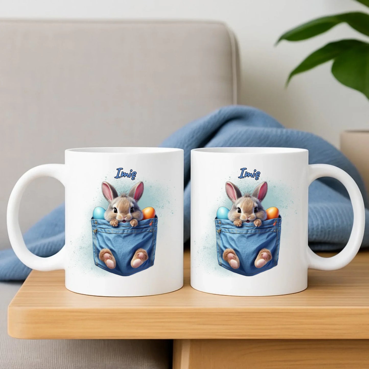 Mały zajączek | Zestaw poduszka i kubek na Wielkanoc WN10 - StoryCups.pl