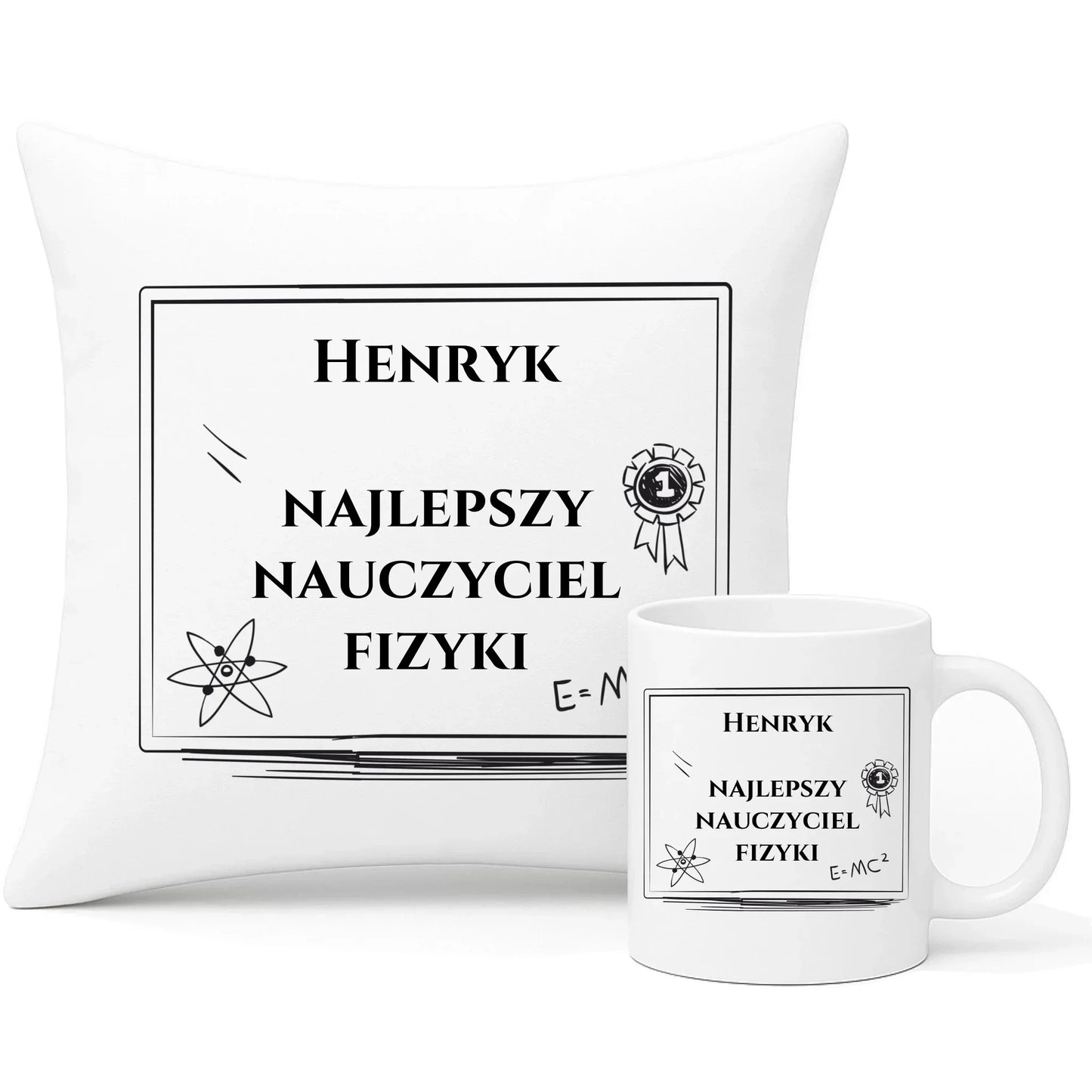 Najlepszy nauczyciel fizyki fizyka | Zestaw poduszka i kubek N66 - StoryCups.pl