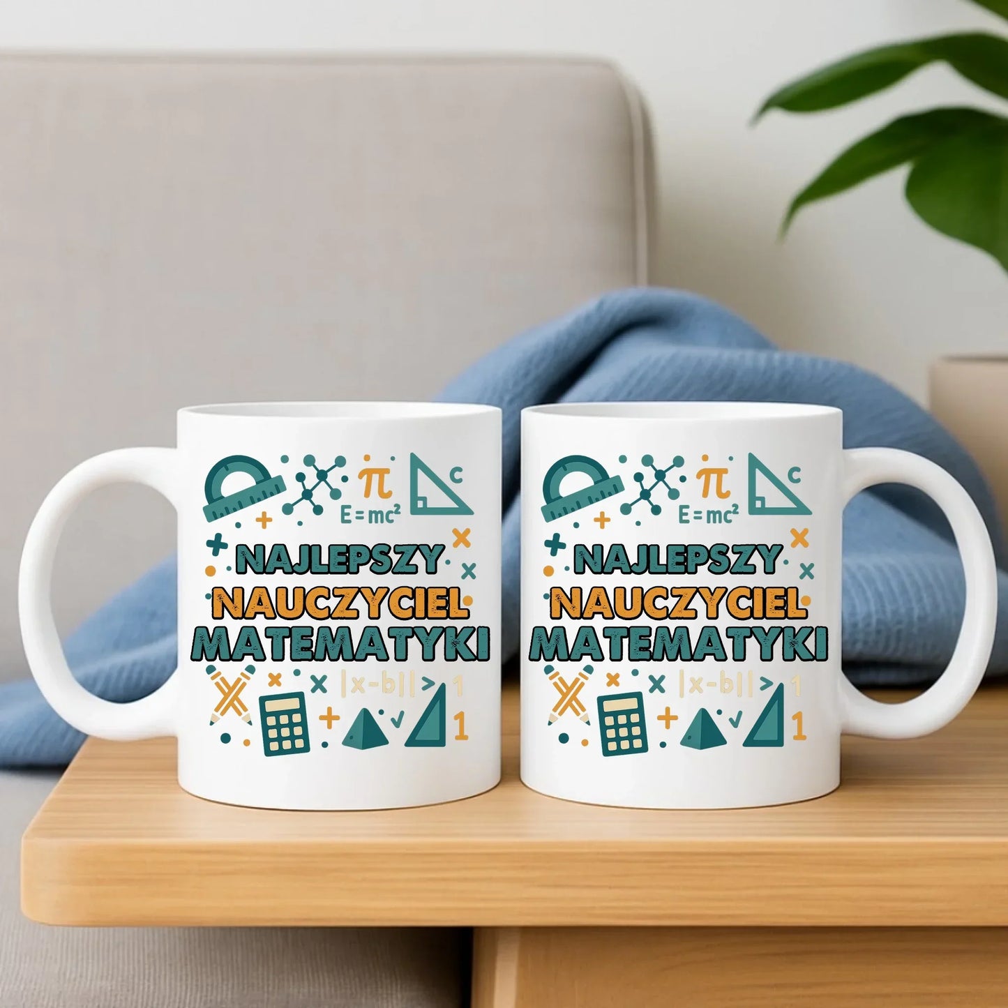 Najlepszy nauczyciel matematyki | Zestaw poduszka i kubek prezent dla nauczyciela N74 - StoryCups.pl