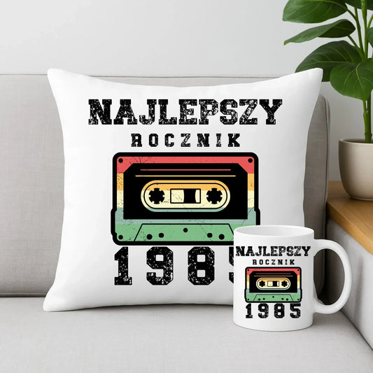 Najlepszy rocznik | Zestaw poduszka i kubek prezent na urodziny U02 - StoryCups.pl