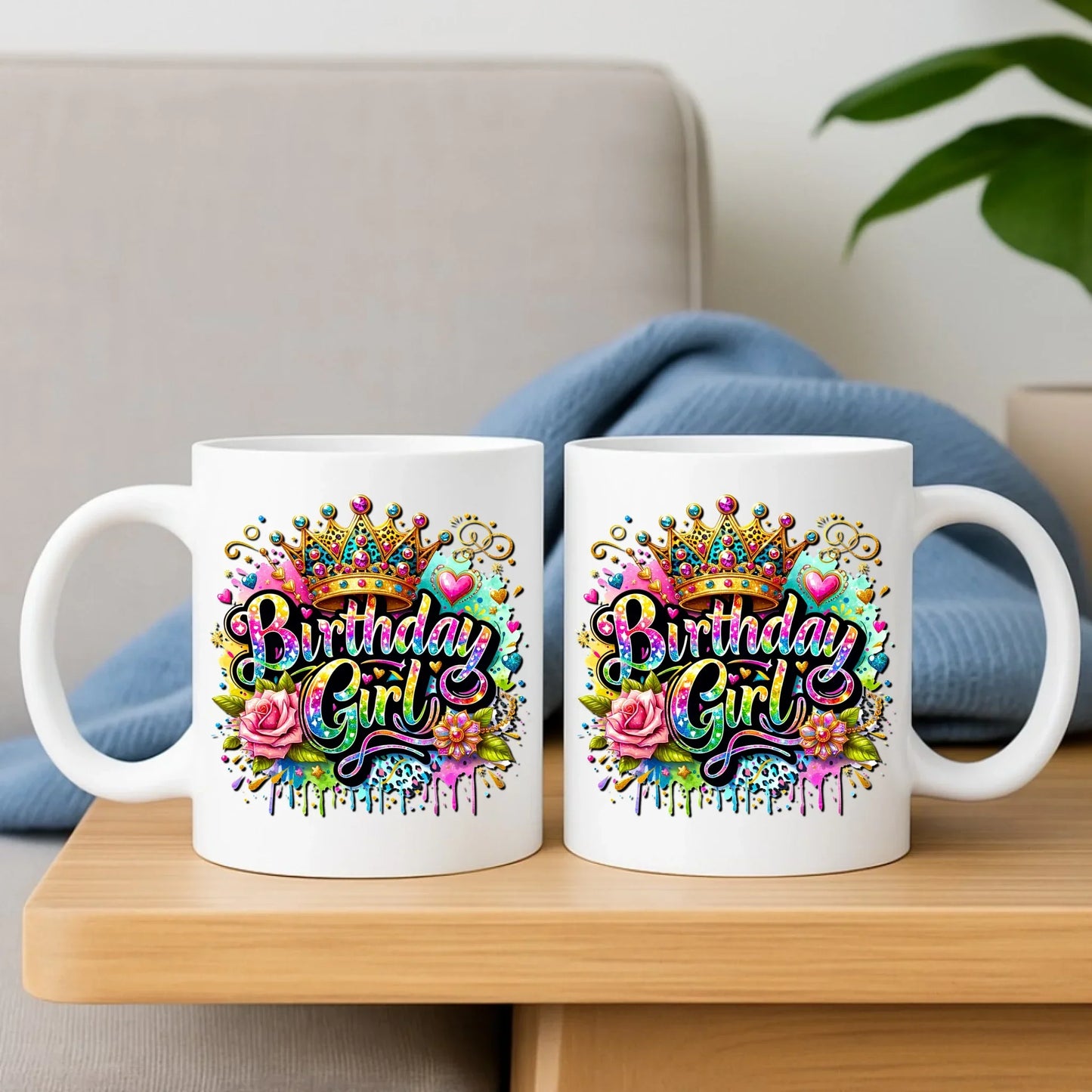 Birthday Girl | Zestaw poduszka i kubek na urodziny U34 - StoryCups.pl