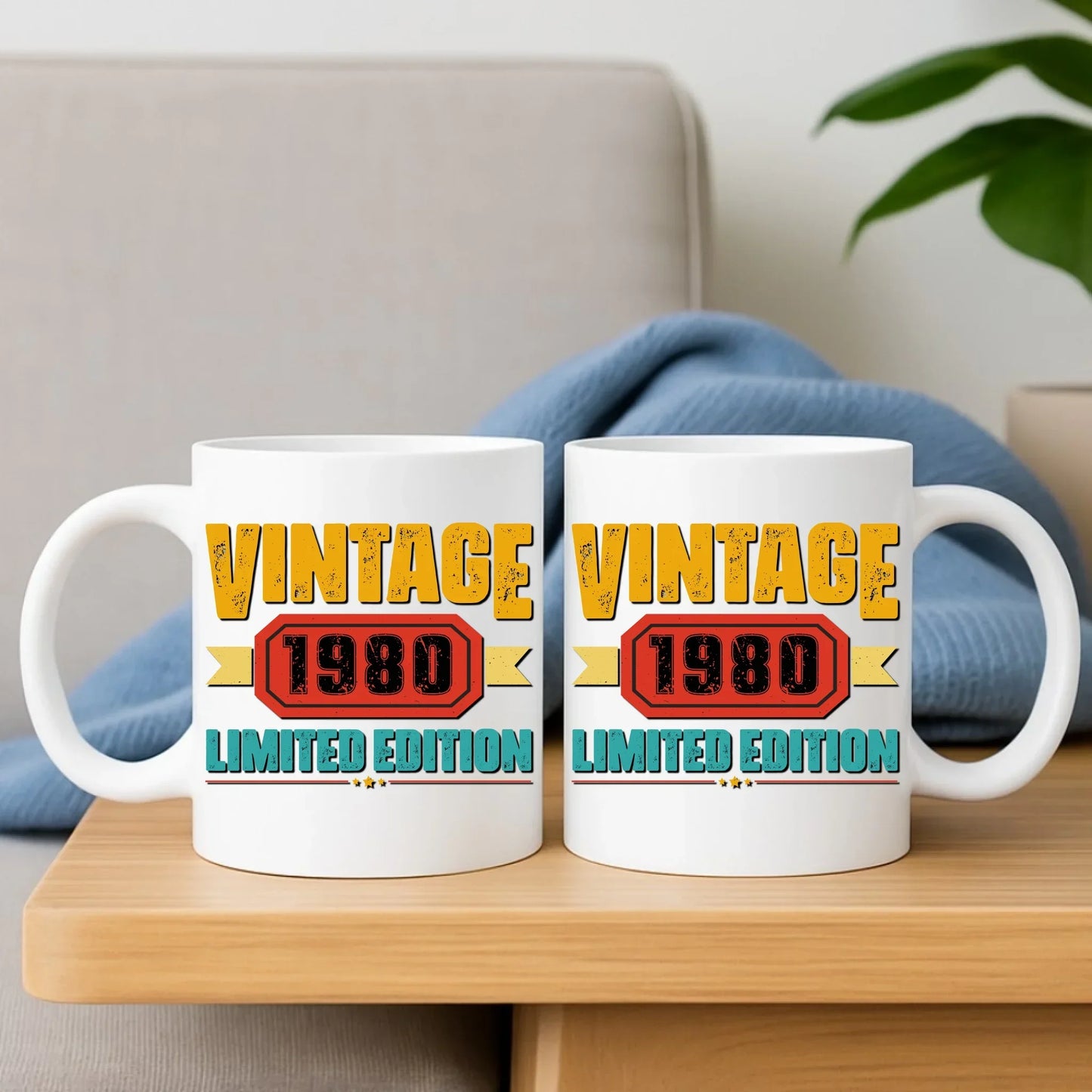 Vintage Limited Edition (data) | Zestaw poduszka i kubek na urodziny U29 - StoryCups.pl