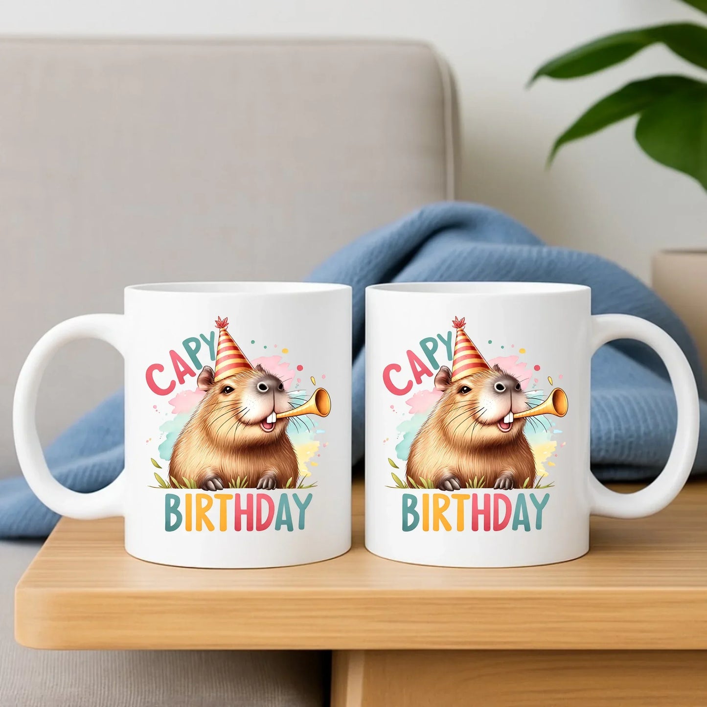 Capy Birthday kapibara | Zestaw poduszka i kubek na urodziny U21 - StoryCups.pl