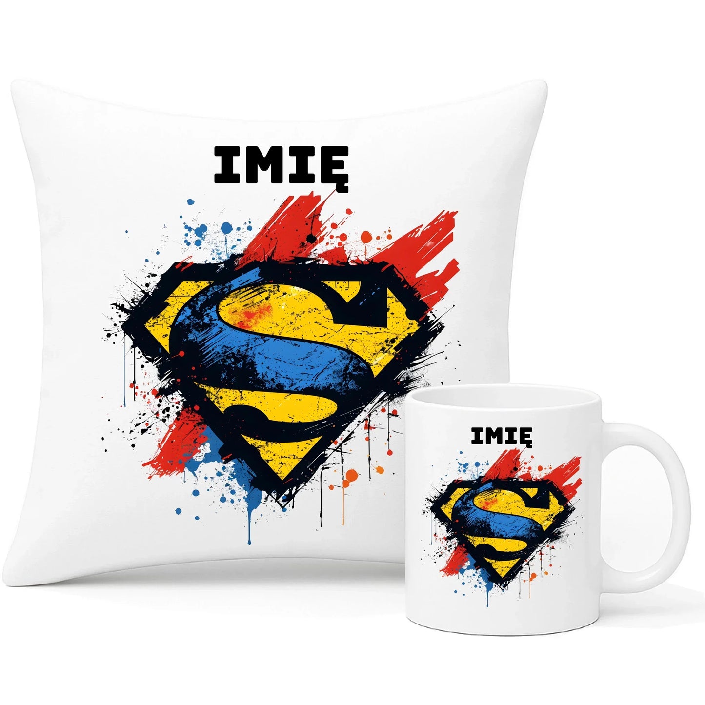 Superboahter | Zestaw poduszka i kubek dla dziecka DD03 - StoryCups.pl