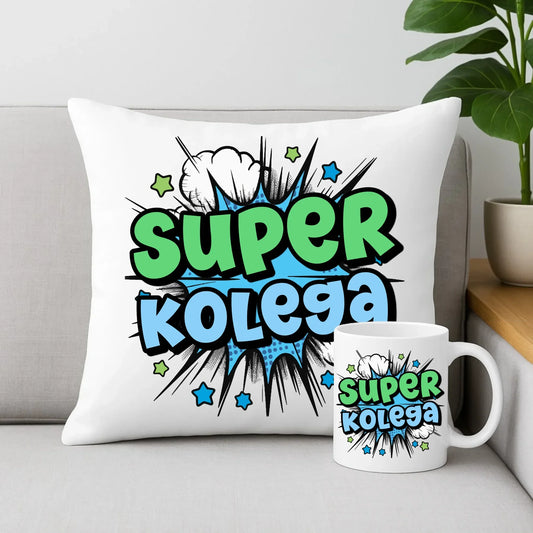 Super kolega | Zestaw poduszka i kubek dla dziecka DD20 - StoryCups.pl