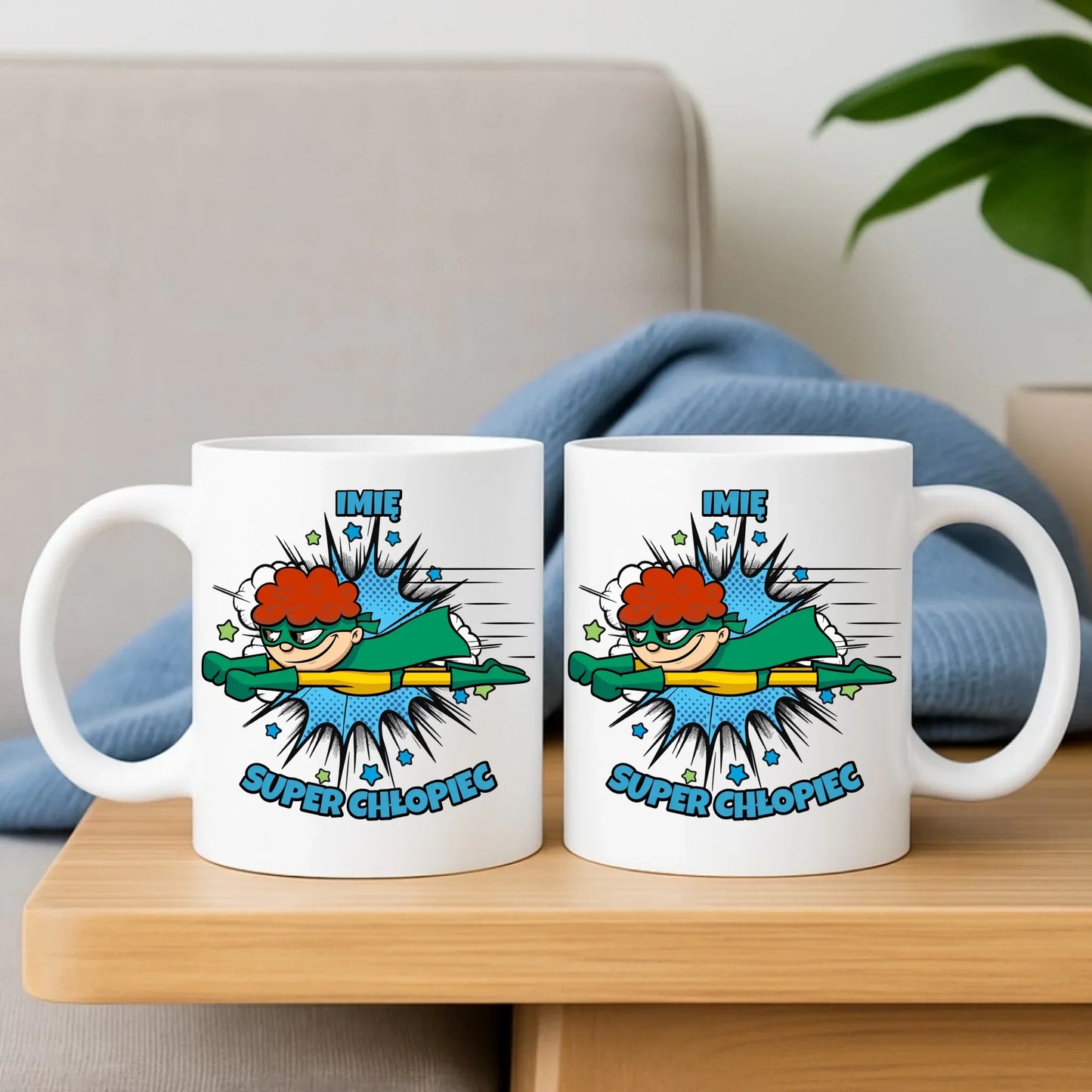 Super Chłopiec | Zestaw poduszka i kubek dla dziecka DD18 - StoryCups.pl