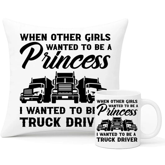I wanted to be a truck driver | Zestaw poduszka i kubek dla kierowcy tira ZKT08 - StoryCups.pl
