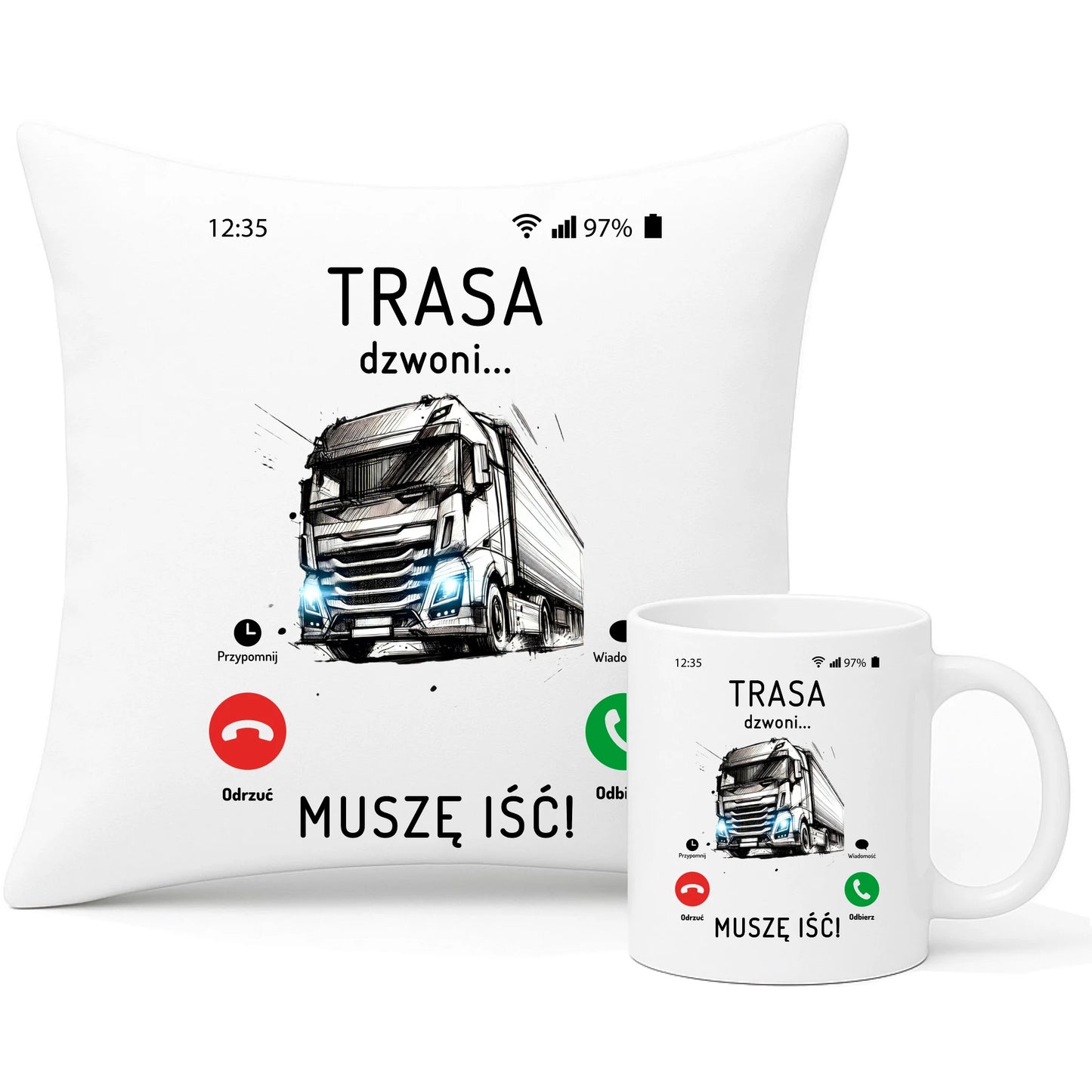 Prezent dla kierowcy zawodowego poduszka i kubek