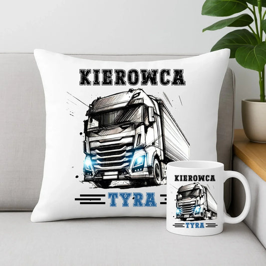 Kierowca tyra | Zestaw poduszka i kubek dla kierowcy tira ZKT07 - StoryCups.pl