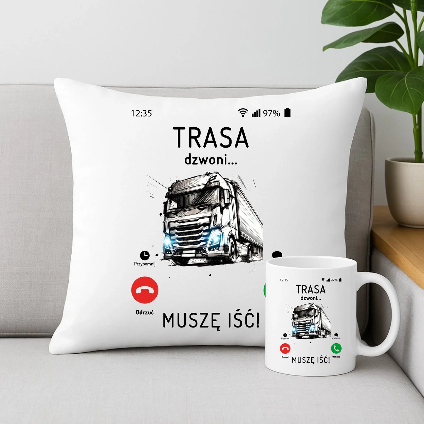 Poduszka i kubek dla kierowcy zawodowego tira tir tirowca prezent
