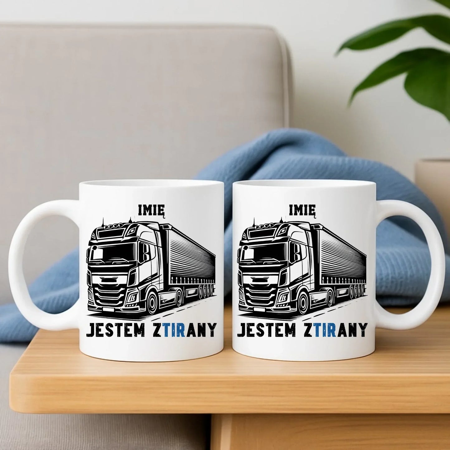 Jestem zTIRany | Zestaw poduszka i kubek dla kierowcy tira ZKT01 - StoryCups.pl