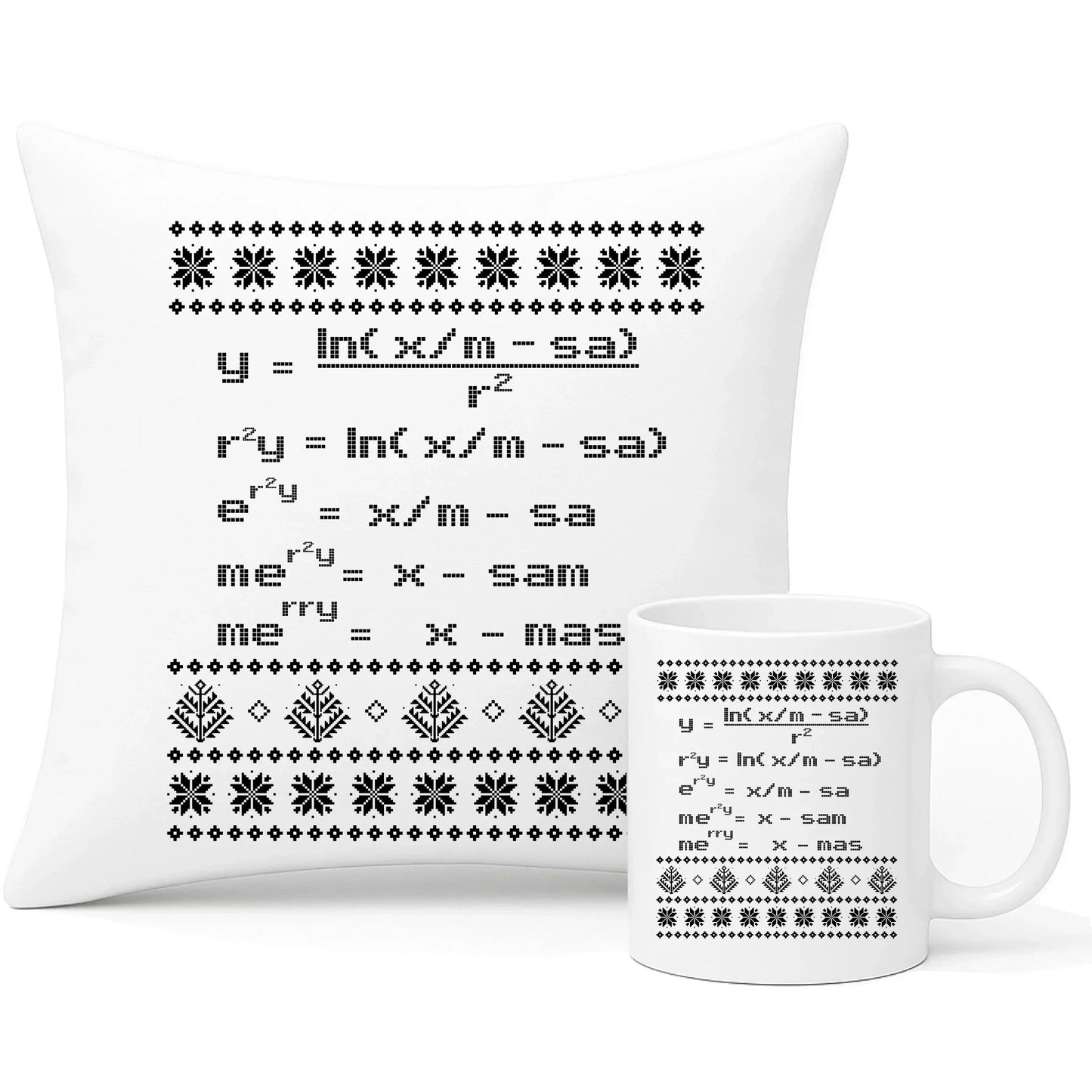 Działanie matematyczne matematyka | Świąteczny zestaw poduszka i kubek BN108 - StoryCups.pl