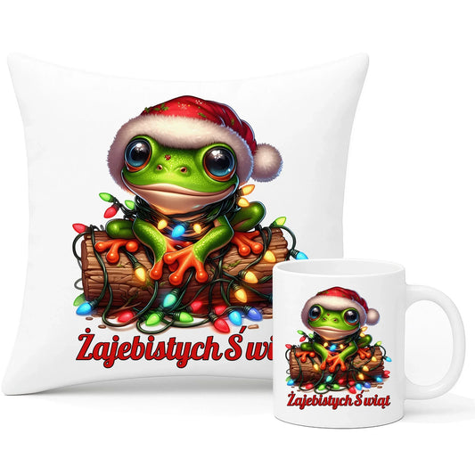 Żajebistych Świąt | Świąteczny zestaw poduszka i kubek BN106 - StoryCups.pl