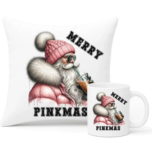 Merry pinkmas | Zestaw poduszka i kubek na święta BN117 - StoryCups.pl