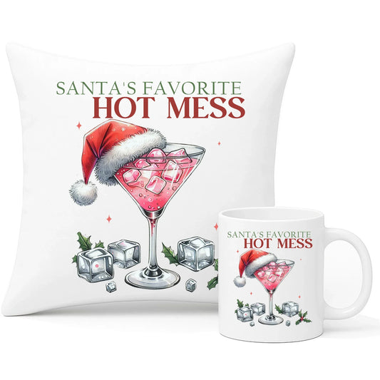 Ulubiony bałagan Mikołaja | Świąteczny zestaw poduszka i kubek BN75 - StoryCups.pl