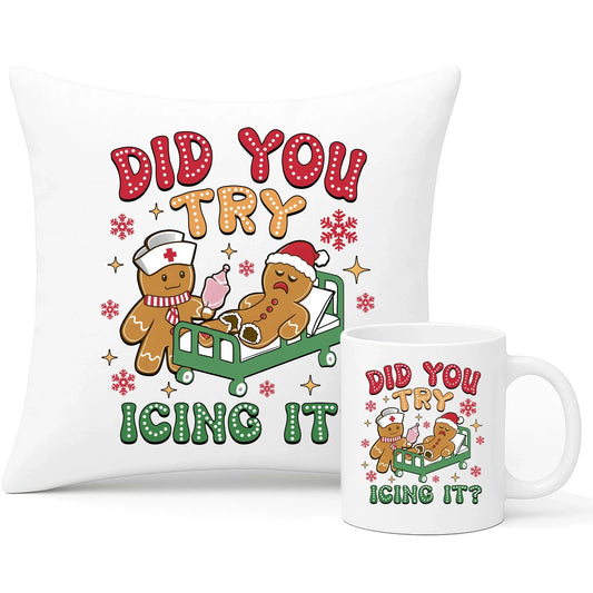 Did you try icing it? | Świąteczny zestaw poduszka i kubek BN78 - StoryCups.pl