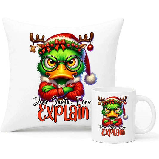Mogę to wytłumaczyć | Świąteczny zestaw poduszka i kubek BN77 - StoryCups.pl