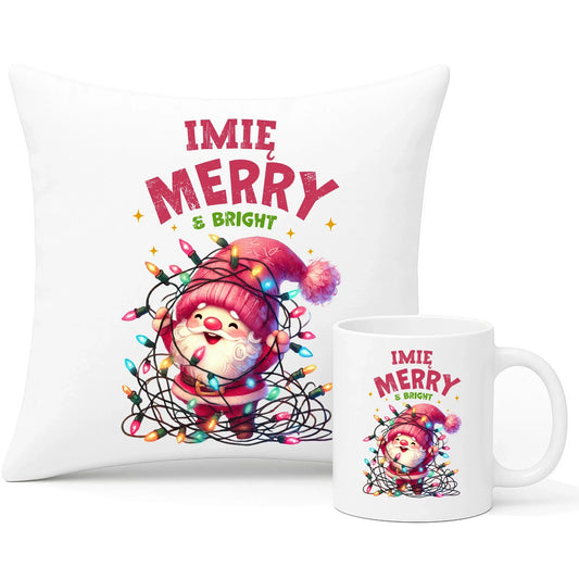 Radosnych Świąt | Personalizowany świąteczny zestaw poduszka i kubek BN58 - StoryCups.pl
