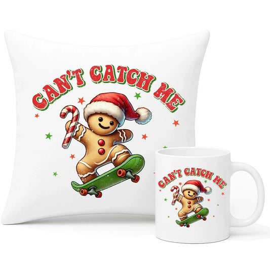 Can't catch me | Świąteczny zestaw poduszka i kubek BN45 - StoryCups.pl