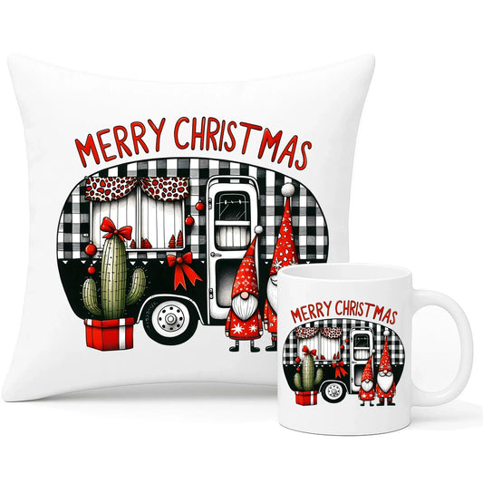 Merry Christmas | Świąteczny zestaw poduszka i kubek BN44 - StoryCups.pl