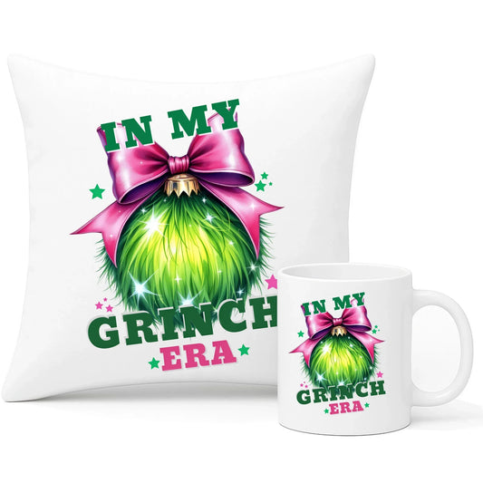In my Grinch era | Zestaw poduszka i kubek na święta BN26 - StoryCups.pl