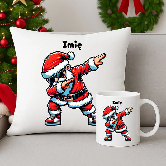Mikołaj | Świąteczny zestaw poduszka i kubek z Mikołajem BN136 - StoryCups.pl