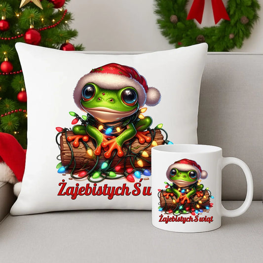 Żajebistych Świąt | Świąteczny zestaw poduszka i kubek BN106 - StoryCups.pl