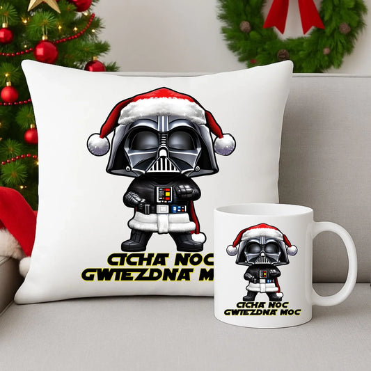 Cicha noc gwiezdna moc | Świąteczny zestaw poduszka i kubek BN132 - StoryCups.pl